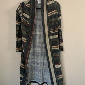 Earth tones striped cardigan